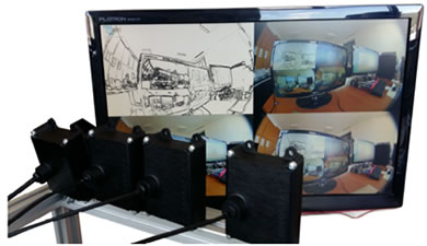 4カメラによるソーベルフィルター処理の例