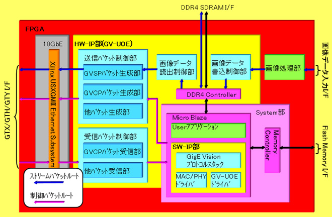 Tx FPGA IP構成図（10GbE）